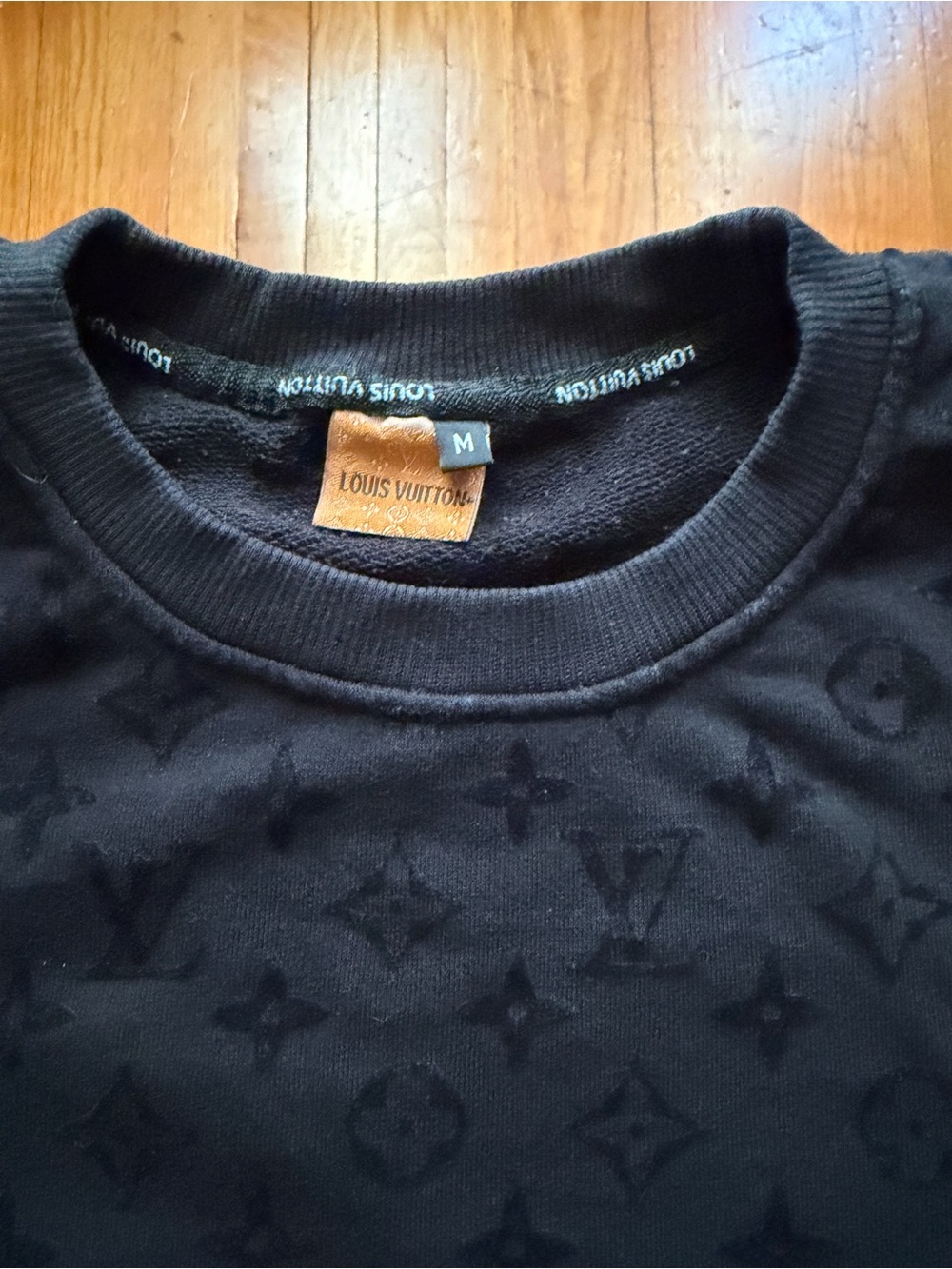 Louis Vuitton Black Tonal Monogram Crewneck Sweater